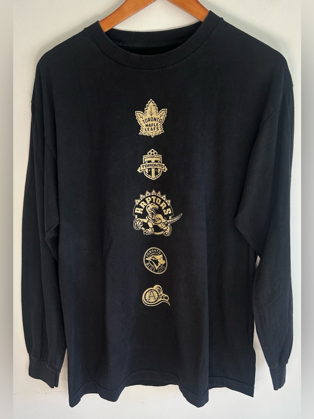 Toronto Raptors x OVO Mens Long Sleeve Shirt Sz L Drake Night Maple Leafs 2018